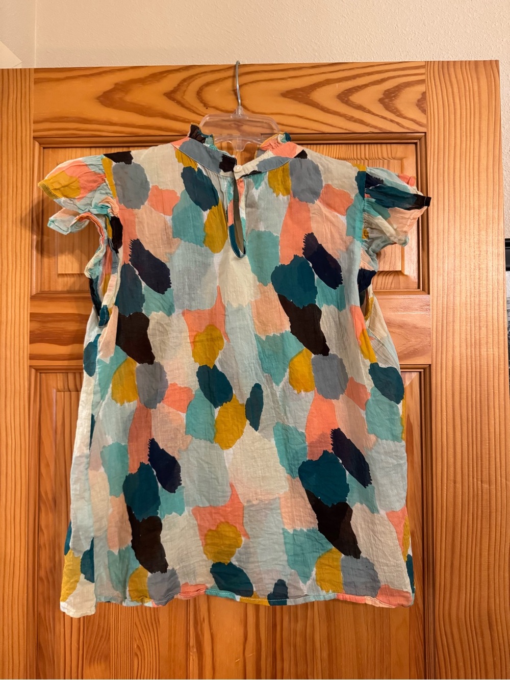 THML Multicolor Abstract Dot Short Sleeve Blouse - Picture 3 of 3